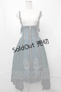 Ozz oneste / 魔法陣刺繍ベルトデザインジャンパースカート  グリーン S-25-08-18-1013-OO-OP-SA-ZI