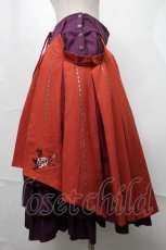 画像3: Ozz oneste / 椿刺繍プリーツ袴風スカート  オレンジｘ紫 S-25-08-18-1015-OO-SK-AS-ZI (3)