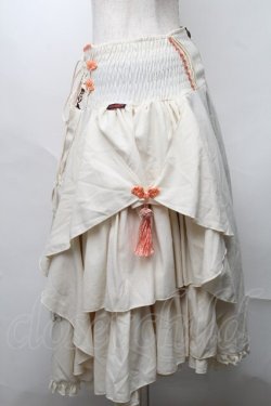 画像3: Ozz oneste / チャイナ刺繍スカート  アイボリーｘオレンジ S-25-08-18-1019-OO-SK-SA-ZI