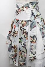 画像3: Ozz oneste / 和柄プリーツスカート  白ｘグリーン S-25-08-18-1021-OO-SK-AS-ZI (3)