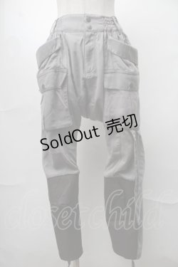 画像1: Ozz conte / スナップボタンサイドポケットパンツ  グレー S-25-08-18-1024-OO-PA-SA-ZI