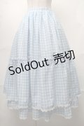 axes femme kawaii / ギンガムチェック柄スカート  サックスｘ白 S-25-08-18-1025-AX-SK-AS-ZS