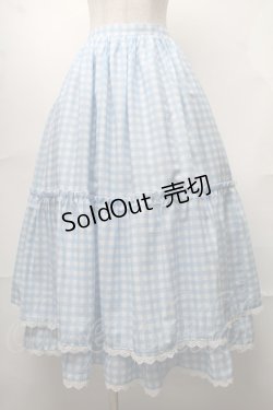 画像1: axes femme kawaii / ギンガムチェック柄スカート  サックスｘ白 S-25-08-18-1025-AX-SK-AS-ZS