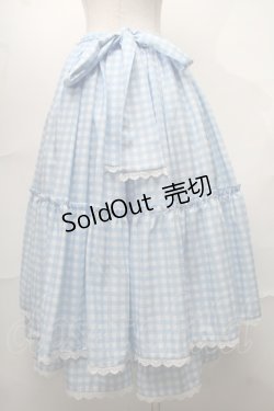 画像2: axes femme kawaii / ギンガムチェック柄スカート  サックスｘ白 S-25-08-18-1025-AX-SK-AS-ZS