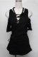画像1: NieR Clothing / レースアップフード付きプルオーバー  黒 S-25-08-18-029-PU-TO-HR-ZS (1)