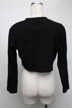 画像2: NieR Clothing / 刺繍ショートトップス  黒 S-25-08-18-032-PU-TO-HR-ZS