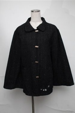 画像1: NieR Clothing / ラメツイードジャケット  黒 S-25-08-18-034-PU-JA-HR-ZS