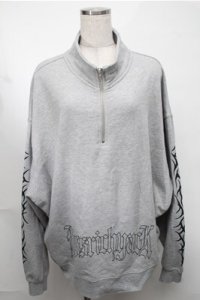 KRY CLOTHING / 「FUSINKAN」ハーフZIPトレーナー  グレー S-25-08-18-035-EL-TO-HR-ZS
