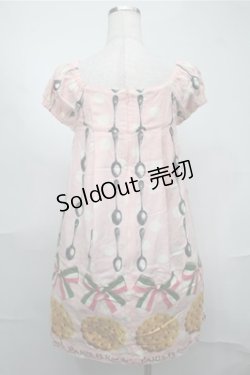 画像2: Emily Temple cute / ビスケット&カトラリーワンピース  ピンク S-25-08-18-037-ET-OP-AS-ZT0921F