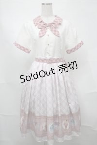 axes femme POETIQUE / レトロアイスクリームワンピース  ピンク S-25-08-18-039-AX-OP-AS-ZS