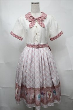 画像1: axes femme POETIQUE / レトロアイスクリームワンピース  ピンク S-25-08-18-039-AX-OP-AS-ZS