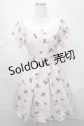 Ank Rouge / チェリープリントワンピース  ピンク S-25-08-18-040-CA-OP-HR-ZS