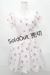 Ank Rouge / チェリープリントワンピース  ピンク S-25-08-18-040-CA-OP-HR-ZS