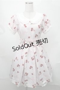Ank Rouge / チェリープリントワンピース  ピンク S-25-08-18-040-CA-OP-HR-ZS