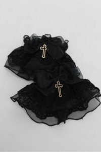 Angelic Pretty / Holy Crossお袖とめ  黒 S-25-08-18-005-AP-ZA-AS-ZS