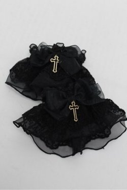 画像1: Angelic Pretty / Holy Crossお袖とめ  黒 S-25-08-18-005-AP-ZA-AS-ZS