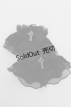 画像1: Angelic Pretty / Holy Crossお袖とめ  黒 S-25-08-18-005-AP-ZA-AS-ZS