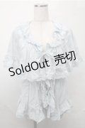 PINK HOUSE / フリル使いローンケープ風ブラウス  サックス S-25-08-18-041-LO-BL-AS-ZS