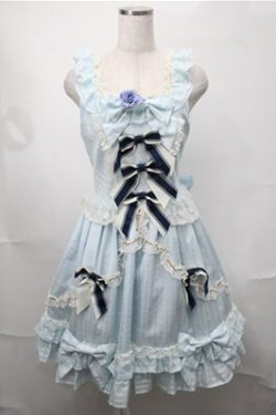 画像1: BABY,THE STARS SHINE BRIGHT / Blooming Fairy Dollジャンパースカート  サックス S-25-08-18-042-BA-OP-AS-ZS