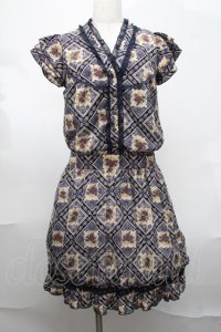 axes femme / 花柄ワンピース   S-25-08-19-051-AX-BL-AS-ZS