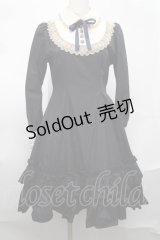 Mary Magdalene / ホワイテリーフワンピース  紺 S-25-08-19-054-CL-OP-AS-ZS