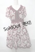 axes femme / ローズレターワンピース  ワイン S-25-08-19-057-AX-BL-AS-ZS