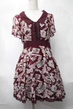 画像1: axes femme / ローズレターワンピース  ワイン S-25-08-19-057-AX-BL-AS-ZS