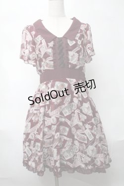 画像1: axes femme / ローズレターワンピース  ワイン S-25-08-19-057-AX-BL-AS-ZS
