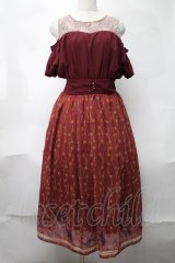 axes femme POETIQUE / ディズニーアラジン/ワンピース  ワイン S-25-08-19-058-AX-OP-AS-ZS