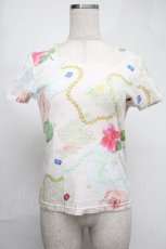 画像1: Emily Temple cute / レース＆フラワーコサージュTシャツ  ピンク S-25-08-19-026-ET-TO-AS-ZT351 (1)