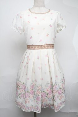 画像1: LODISPOTTO / シフォン花柄ワンピース  ベージュ S-25-08-19-037-LO-JA-HR-ZS
