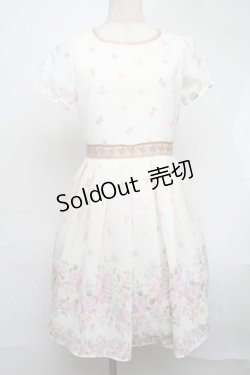 画像1: LODISPOTTO / シフォン花柄ワンピース  ベージュ S-25-08-19-037-LO-JA-HR-ZS
