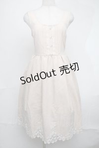 axes femme /ギンガムチェック裾刺繍ワンピース  アワピンク S-25-08-19-040-AX-OP-ET-ZS