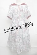 axes femme / フレンチマリン柄セーラーワンピース  白ｘワイン S-25-08-19-041-AX-OP-AS-ZS