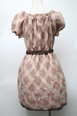 画像2: LODISPOTTO / シフォンチェックワンピース  ブラウン S-25-08-20-039-LO-OP-HR-ZS