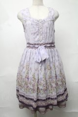axes femme / カラーローズパネル柄ワンピース  ラベンダー S-25-08-20-041-AX-OP-HR-ZS