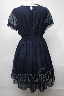 画像2: axes femme / 切替シフォンワンピース  紺 S-25-08-20-043-AX-OP-HR-ZS