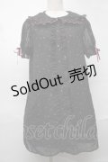 Ank Rouge / ハート総柄シフォンワンピース  黒 S-25-08-20-047-CA-OP-HR-ZS
