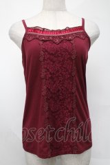axes femme / レースキャミソール  ワイン S-25-08-20-005-AX-TO-HR-ZS