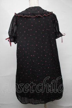 画像2: Ank Rouge / ハート総柄シフォンワンピース  黒 S-25-08-20-047-CA-OP-HR-ZS