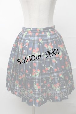 画像1: Ank Rouge / チェックいちご柄ワンピース  紺 S-25-08-20-054-CA-SK-AS-ZS