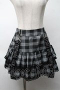 NieR Clothing / チェック柄ティアードスカート  黒ｘ白 S-25-08-20-055-PU-SK-HR-ZS