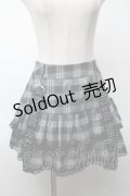 NieR Clothing / チェック柄ティアードスカート  黒ｘ白 S-25-08-20-055-PU-SK-HR-ZS