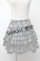 NieR Clothing / チェック柄ティアードスカート  黒ｘ白 S-25-08-20-055-PU-SK-HR-ZS