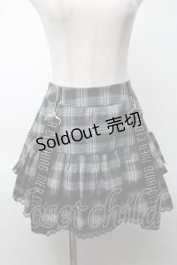 NieR Clothing / チェック柄ティアードスカート  黒ｘ白 S-25-08-20-055-PU-SK-HR-ZS