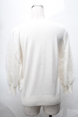 画像2: Franche Lippee / ドットチュール袖カットソー  オフ S-25-08-20-007-LO-BL-HR-ZS