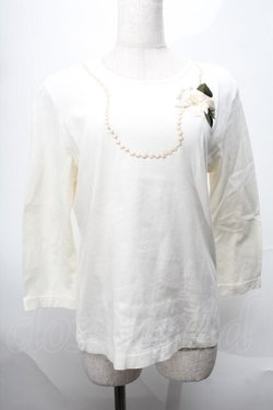 画像1: INGEBORG / 花刺繍長袖カットソー  オフ S-25-08-20-008-LO-TO-HR-ZS