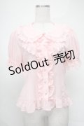BABY,THE STARS SHINE BRIGHT / 半袖丸衿シフォンブラウス  ピンク S-25-08-20-012-BA-BL-HR-ZS