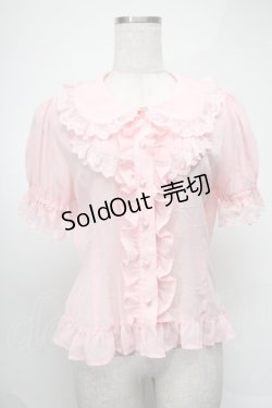 画像1: BABY,THE STARS SHINE BRIGHT / 半袖丸衿シフォンブラウス  ピンク S-25-08-20-012-BA-BL-HR-ZS