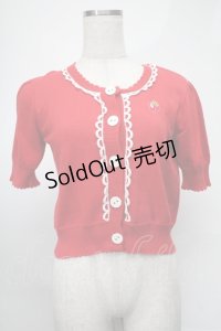Shirley Temple / イチゴ刺繍半袖カーディガン  赤 S-25-08-20-013-ET-TO-AS-ZS